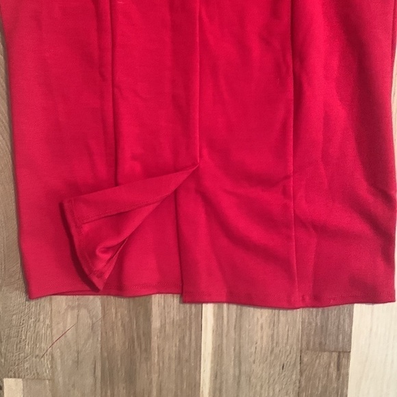 𝅺NWT Piphany Queens Sleeveless Dress with Mesh Top Solid Red Women’s XS - Picture 10 of 12